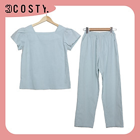 Bộ Đồ Nữ Mặc Nhà, Bộ Đồ Ngủ Thiết Kế Kate Cổ Ngang Quần Dài – 3COSTY. B4KDCN Nhiều Họa Tiết