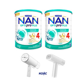 [Tặng Bàn ủi hơi nước cầm tay] Bộ 2 lon Sữa bột NAN OPTIPRO PLUS 4 Nestle Bé 2-6 tuổi 1500g/lon Giúp tiêu hóa tốt