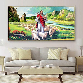 (HCM) Tranh treo tường tráng gương thiên chúa giáo 2 trang trí phòng thờ, phòng khách kèm đinh treo