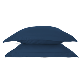 Mua 1 cặp vỏ gối  áo gối nằm cotton microfiber NIN House 50x70cm có viền bèo màu xanh navy C190700