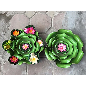 Mua Bát Thả Hoa gốm sứ Xanh 2 màu Cúng thần tài trang trí gốc phong thủy   (tặng kèm 1 chiếc hoa thả ngẫu nhiên) KH14562