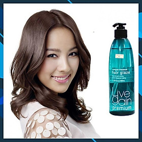 Gel mềm Livegain Premium Hair Glaze dưỡng nếp tóc tự nhiên Hàn Quốc 450ml - Xanh