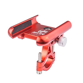 Giá đỡ điện thoại di động gắn tay lái xe đạp bằng Hợp kim nhôm-Màu đỏ