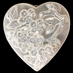 Mua Khuôn rau câu sinh nhật  cưới hỏi hoa mai – Khuôn hình tim loại 20 cm – Mã số 1820