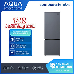 Freeship toàn quốc - Tủ lạnh ngăn đông dưới Aqua 292L AQR-B360MA(SLB) - Bảo hành trong 2 năm - Hàng chính hãng