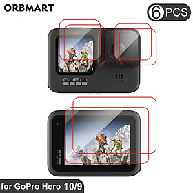 Bộ bảo vệ màn hình thủy tinh nóng tính cho GoPro Hero 11 10 9 Phim thủy tinh bảo vệ ống kính màu đen cho Go Pro Hero9 10 Phụ kiện GoPro9