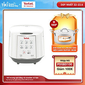 Nồi cơm điện tử Tefal RK733168 - 1.8L 750W - Lòng nồi niêu vân đá cao cấp - Giữ ấm 12 tiếng - Công nghệ Fuzzy Logic - Hàng chính hãng