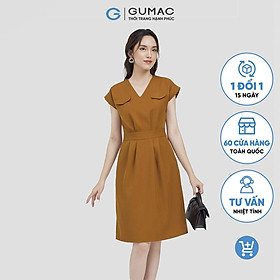 Đầm dáng xòe nữ GUMAC DC06006 tay liền nắp túi
