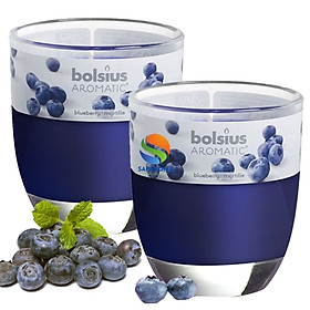 Combo 2 ly nến thơm tinh dầu Bolsius Blueberry 105g - hương việt quất, nến trang trí, thơm phòng, thư giãn, Hỗ trợ khử mùi