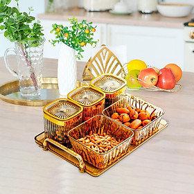 Dessert Dividing Plate Divided Serving Dishes Tray Creative Dried Fruit Plate Divided Serving Platter for Home Wedding Party Candy Appetizer