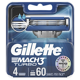 Lưỡi Dao Cạo Gillette Mach 3 Turbo Hộp 4 Lưỡi