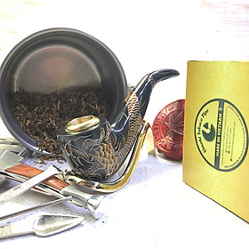 Tẩu Thuốc Limoki Chạm Rồng Á Đông Đen Cao Cấp – Mã TTLCC-06