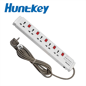 Ổ cắm điện đa năng huntkey pzc504 5 cổng, 5 công tắc chống sét - hàng chính hãng