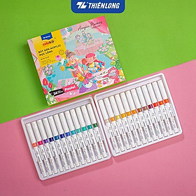 Hộp 24 Bút Sơn Mực Lỏng Thiên Long Pastel Acrylic Markers ACM-C015