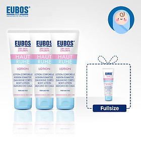 Set 3 tuýp Lotion dưỡng ẩm cho bé EUBOS 125ml tặng gel tắm gội cho bé EUBOS 125ml