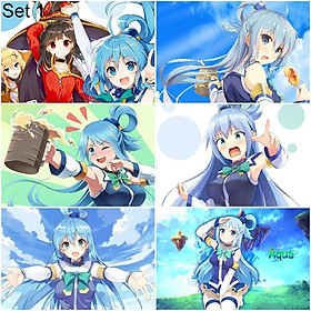 Bộ 6 Áp phích - Poster Anime KonoSuba: God’s Blessing on this Wonderful World! - Phước Lành Cho Thế Giới (bóc dán)