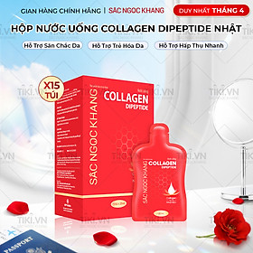 (New) Nước uống Collagen dipeptide 15 túi Sắc Ngọc Khang tinh khiết nhập khẩu từ Nhật Bản, đạt chuẩn hàm lượng hấp thụ nhanh & vượt trội giúp trẻ hóa làn da - săn chắc và sáng mịn