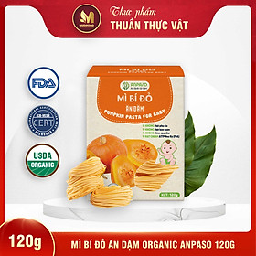 Mì Rau Củ Bí Đỏ Ăn Dặm Organic Anpaso Cho Bé Từ 6 Tháng Tuổi 120g/ 300g - Bổ Sung Chất Xơ, Giàu Sắt và Các Vitamin C, Nhóm B, A, Cải Thiện Hệ Tiêu Hóa, Tốt Cho Sức Khỏe Của Bé