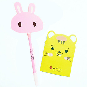 Combo sổ tay hình thú và bút bi thỏ