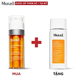 Serum làm sáng da Murad Vita-C Glycolic Brightening 30ml TẶNG Kem chống nắng City Skin Age Defense SPF 50 PA++++ 50ml