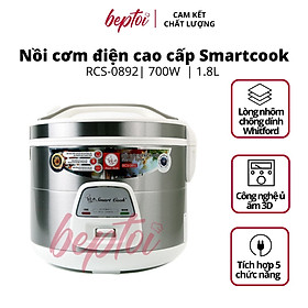 Nồi cơm điện nắp gài Smart Cook RCS-0892, nồi cơm điện cao cấp 1.8 Lít Hàng chính hãng