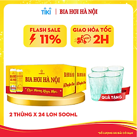 Combo 2 Thùng Bia Hơi Hà Nội - Thùng 24 lon 500ml - Phiên bản Tết