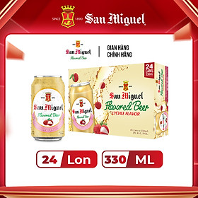 Thùng 24 Lon Bia SAN MIGUEL Trái Cây Vị Vải 330 ml