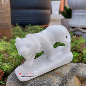 Mua Tượng đá cọp 12 con giáp phong thủy đá trắng 12cm đá Non Nước