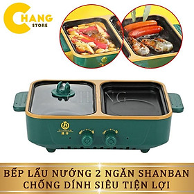 Mua Bếp Lẩu Nướng 2 Ngăn Đa Năng SHANBAN  Nồi Lẩu Nướng 2 In1 Điều Chỉnh Nhiệt Độ Cao Cấp Siêu Chống Dính  Tiện Lợi