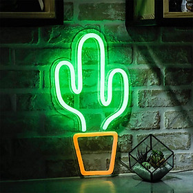 Cactus Neon Sign LED Neon Light USB Wall Light for Indoor Bedroom Photo Prop