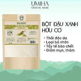 Bột Đậu Xanh hữu cơ UMIHOME nguyên chất 135G - Dùng đắp mặt nạ dưỡng da, ngăn ngừa mụn, trắng sáng mịn màng