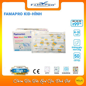 [HỘP - FAMAPRO MAX KID] - khẩu trang y tế trẻ em kháng khuẩn 3 lớp Famapro Max Kid (50 cái/ hộp) - 1 HỘP