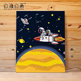 Mua Tranh sơn dầu số hóa tự tô màu cao cấp Smile Phi hành gia vũ trụ