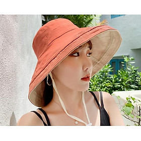 Mũ rộng vành vải hai mặt chống nắng phong cách hàn quốc