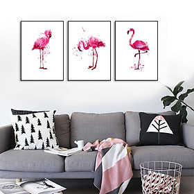 Mua Bộ 3 tranh canvas hồng hạc ADH0079