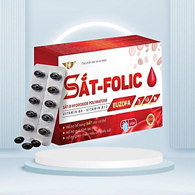 Viên Bổ Máu Fefolic euzofa kingphar - Hộp 60 Viên - Bổ Sung Fe, Acid Folic Cho Cơ Thể, Giảm Nguy Cơ Thiếu Máu Do Thiếu Sắt, Vinaphar