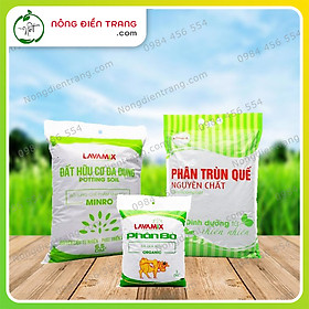 Hình ảnh Bộ 03 Dinh Dưỡng Trồng Cây Lavamix: Đất sạch 6.5dm3, Phân bò nguyên chất 3dm3 và Phân trùn quế 2kg - Tiện lợi, giàu dinh dưỡng, chuyên dành cho trồng rau màu, cây cảnh, hoa kiểng, lan VTNN Nông Điền Trang