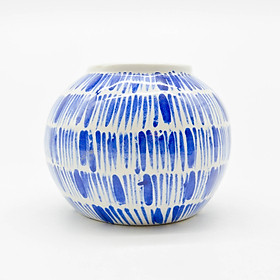 Lọ Hoa Tròn Nhỏ Garden - Họa Tiết Cọ Cobalt