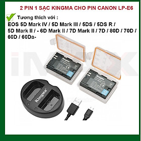 Mua BỘ 2 PIN 1 SẠC KINGMA THAY THẾ CHO MÁY ẢNH CANON LP-E6 - HÀNG CHÍNH HÃNG