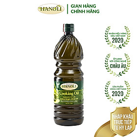 Dầu ăn oliu HANOLI chai 1L chứa 75% dầu oliu siêu nguyên chất