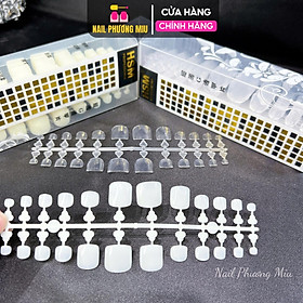 Vỉ Móng Úp Chân HSM 504 Móng, Nhựa Dẻo Siêu Bám Keo, Phom Vuông Chuẩn, Bền, Phụ Kiện Hoàn Hảo Cho Làm Nail Phương Miu