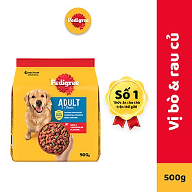 Thức ăn chó Pedigree vị thịt bò & rau củ 500g