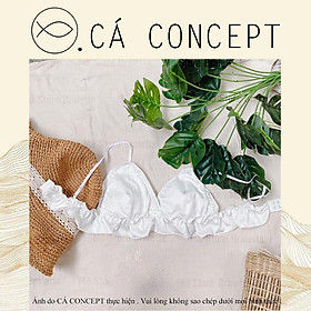 Áo bra dún trắng CÁ CONCEPT đồ lót thiết kế bra phi đủ size lolita siêu xinh