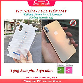 Miếng Dán Dẻo PPF NHÁM Mặt Sau Full Viền Dành Cho Iphone - Chống Bám Vân Tay - Đủ Dòng iPhone