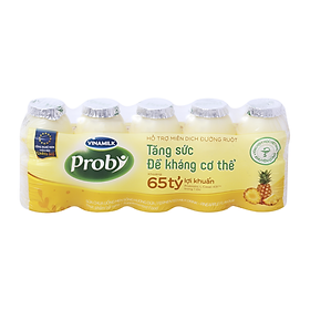Sữa Chua Uống Men Sống Probi Hương Dứa Lốc 5 65ML