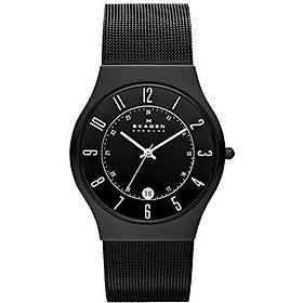 Skagen Men's 233XLTMB Grenen Black Titanium Mesh Watch