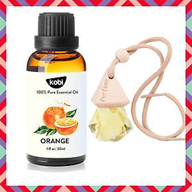 Tinh Dầu Cam Ngọt Kobi (30ml) Treo Xe Hơi, Treo Phòng, Tủ Quần Áo - Tinh Dầu Thiên Nhiên Nguyên Chất, Giúp Giảm Stress, Xua Đuổi Côn Trùng Và Khử Mùi Hiệu Quả, Thích Hợp Dùng Với Đèn Xông Và Máy Khuếch Tán - Tặng Kèm Vỏ Lọ Treo Sang Trọng, Tiện Dụng