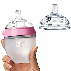 Combo Hợp Lý 1 Bình Sữa Comotomo 150ml Hồng Và 1 Núm Ty Lẻ Size 2