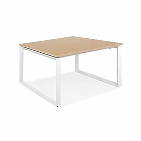 Bàn làm việc chân sắt Juno Sofa NT 11906B12-2 hình chữ O màu trắng 120 x 120 x 75 cm