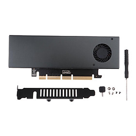 Mát Bộ Tản Nhiệt Có Quạt Kép M2 SSD NVME/SATA sang PCIe x4 Adapter Thẻ